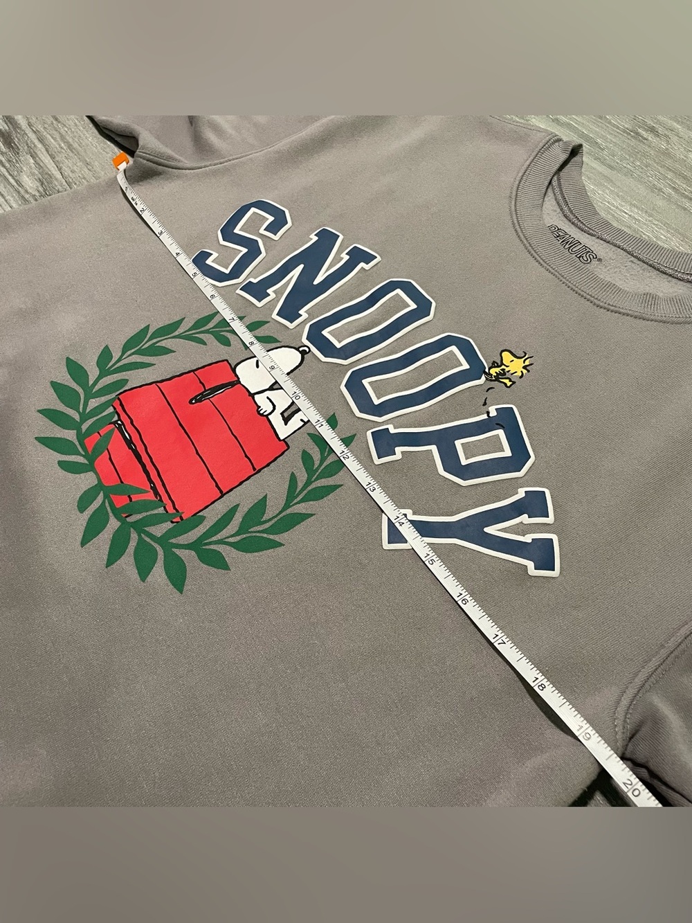 Snoopy Graphic Crew Neck Sweatshirt Grey 2024 Peanuts Women's Medium Soft Cozy - Picture 5 of 7